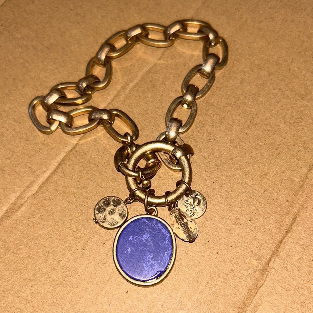 Premier Gold Bracelet with‎ Blue Charms